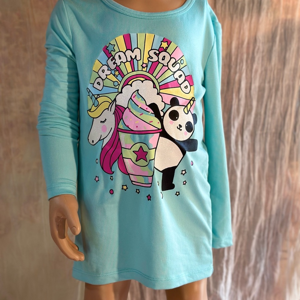 Arizona Jean Co. Mint Green Sz 6 Shirt with Dream Squad Unicorn and Panda